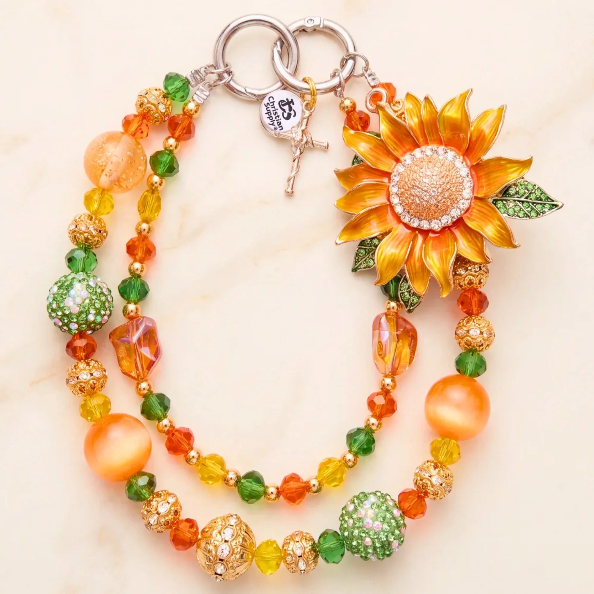 Floral Bag Charm | Flower Purse Charm & Beaded Handbag Accessory