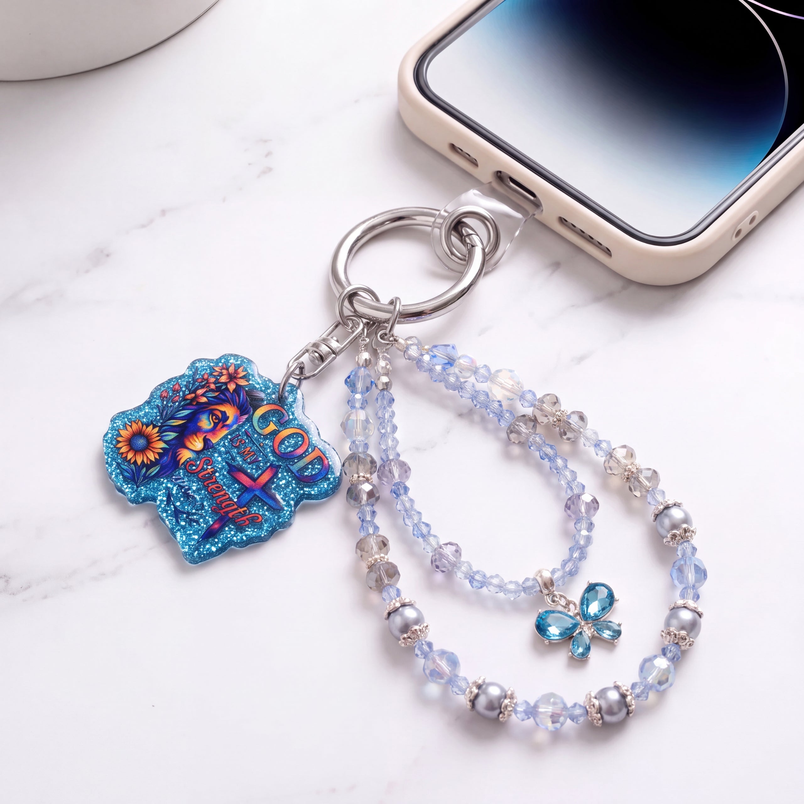 Inspirational Beaded Phone Charm | Phone Tether, Purse Charm & Bag Accessory