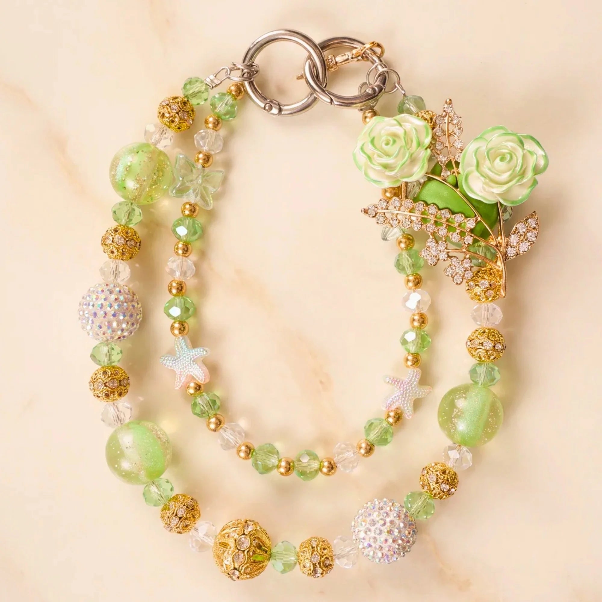 Floral Bag Charm | Flower Purse Charm & Beaded Handbag Accessory