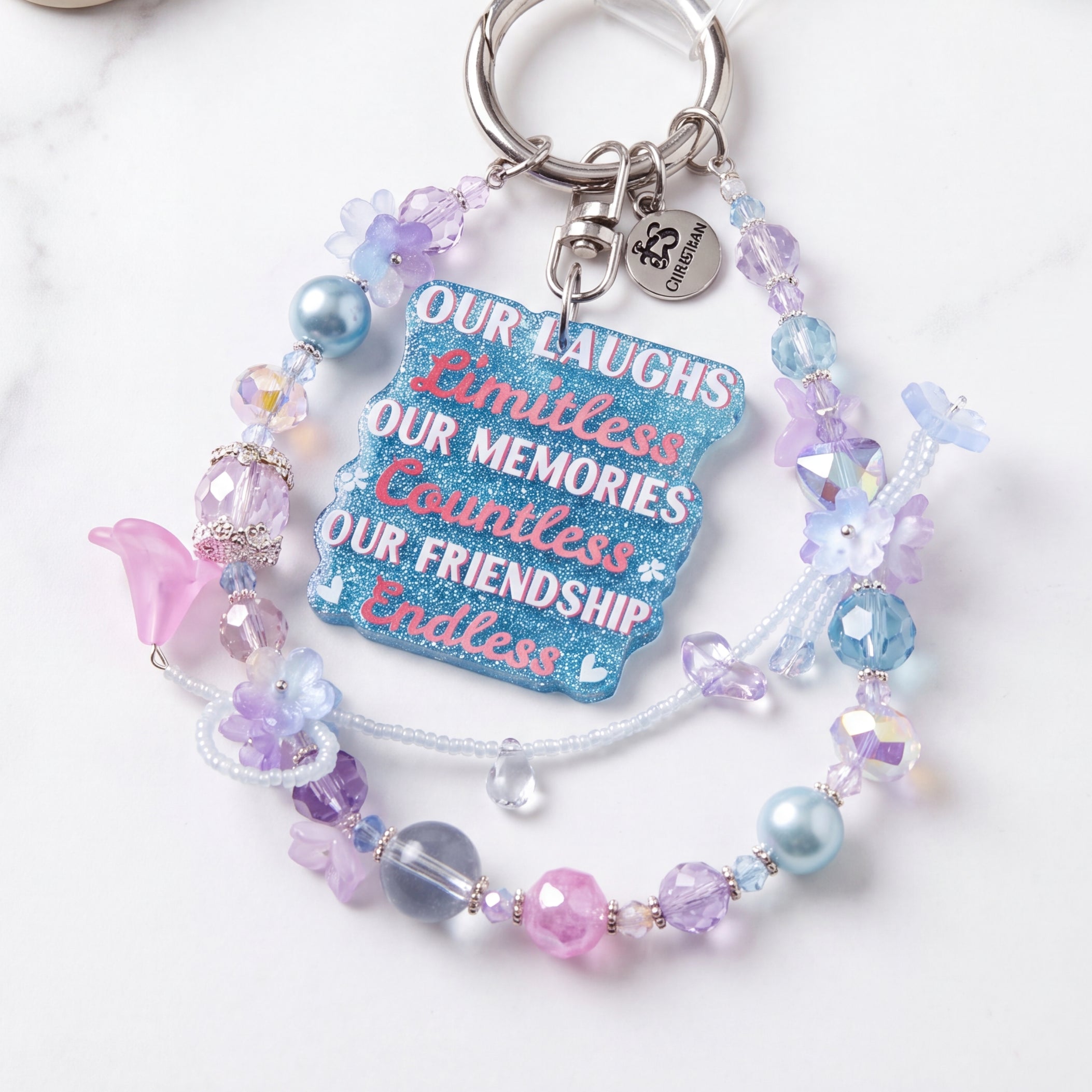 Inspirational Beaded Phone Charm | Phone Tether, Purse Charm & Bag Accessory