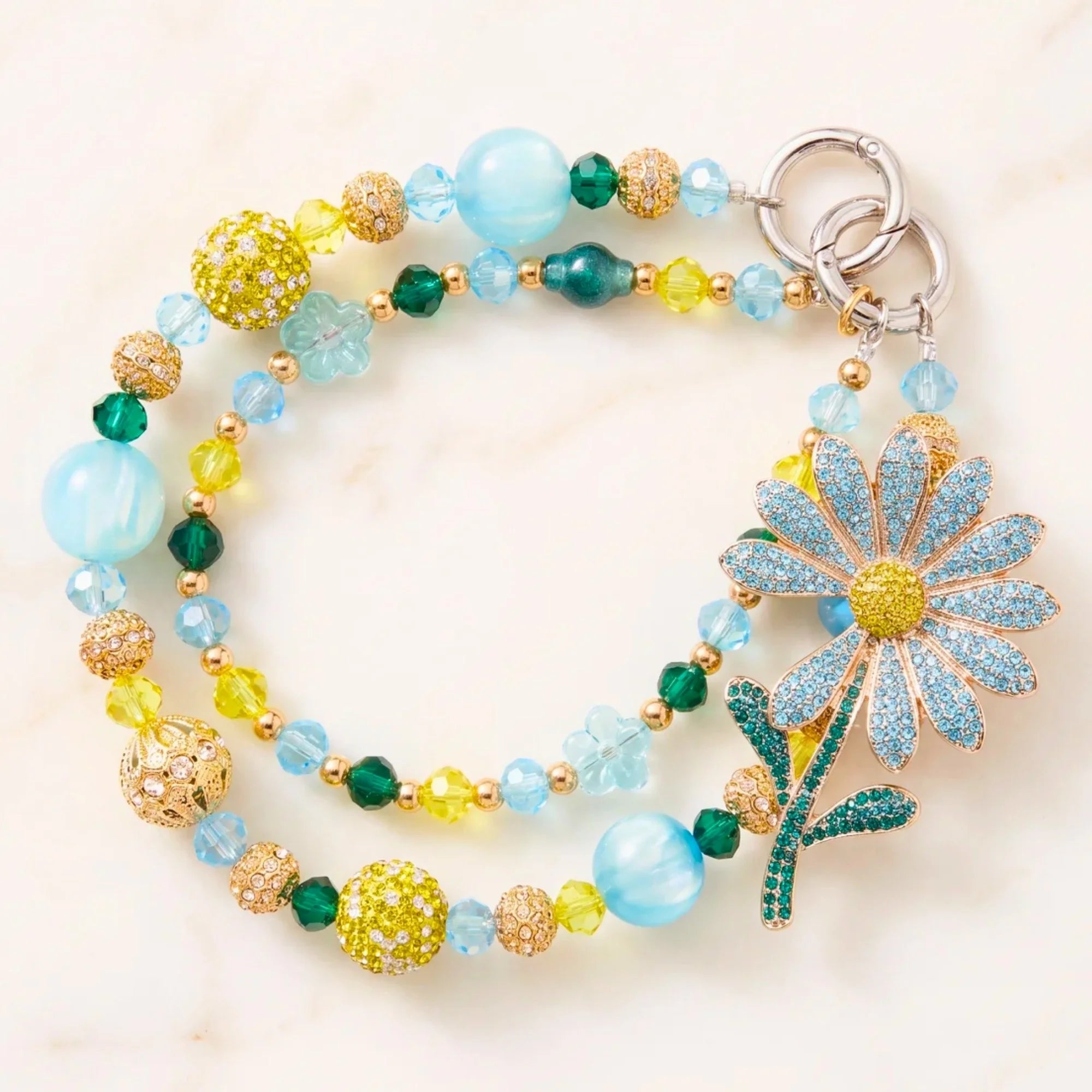 Floral Bag Charm | Flower Purse Charm & Beaded Handbag Accessory