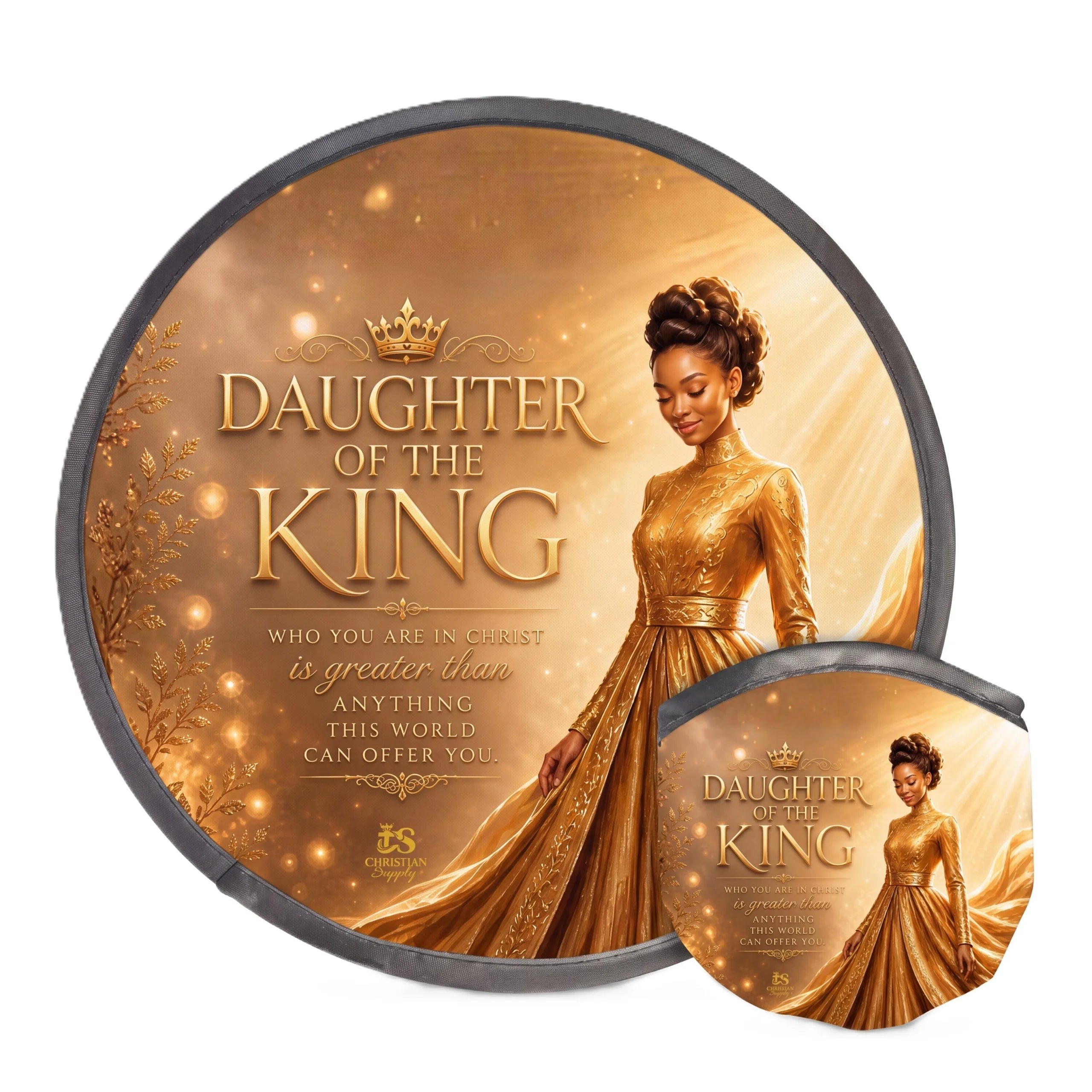 Christian Foldable Fan with Matching Pouch | Inspirational Faith Gift