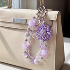 Floral Bag Charm | Flower Purse Charm & Beaded Handbag Accessory