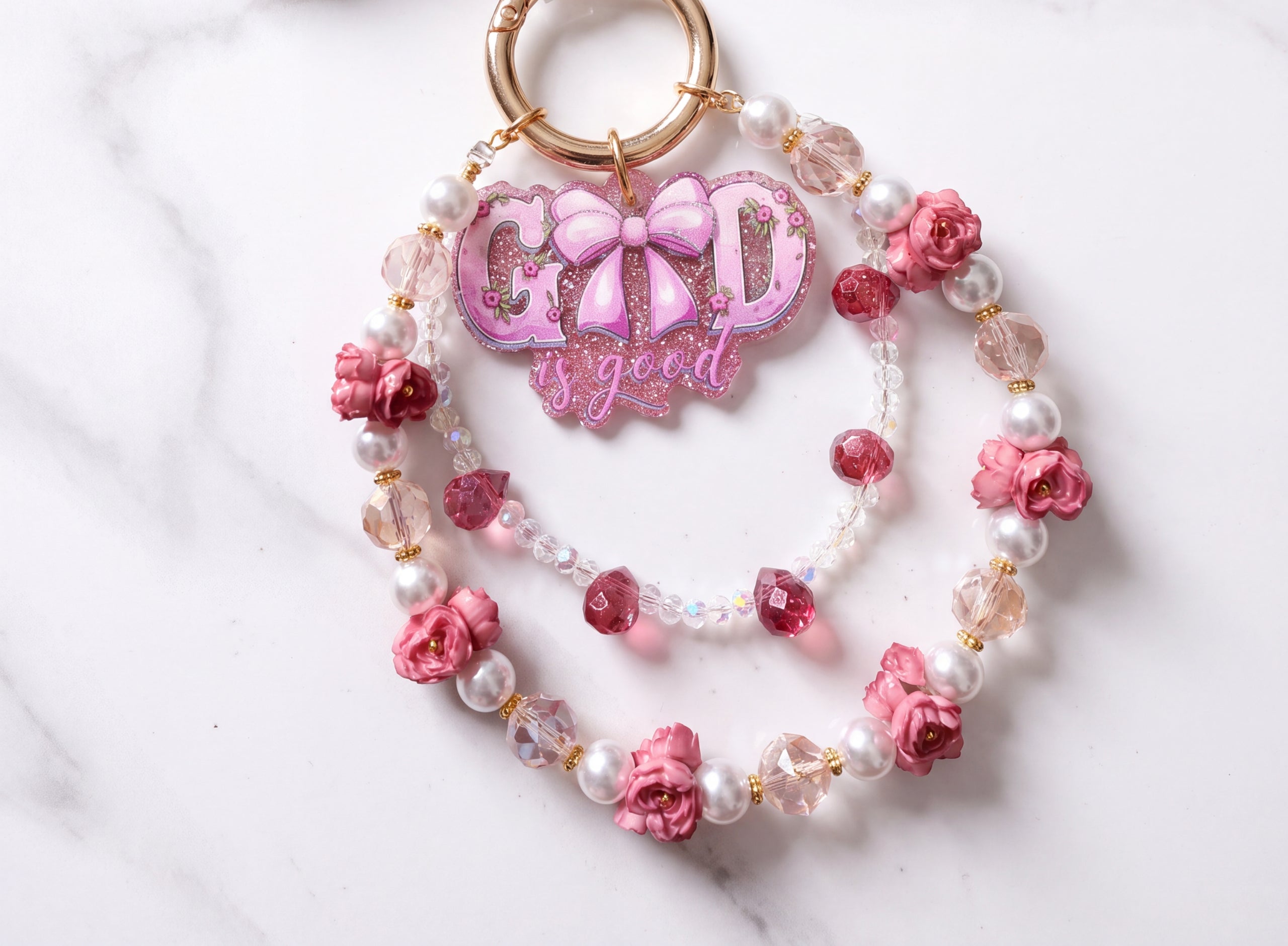 Inspirational Beaded Phone Charm | Phone Tether, Purse Charm & Bag Accessory
