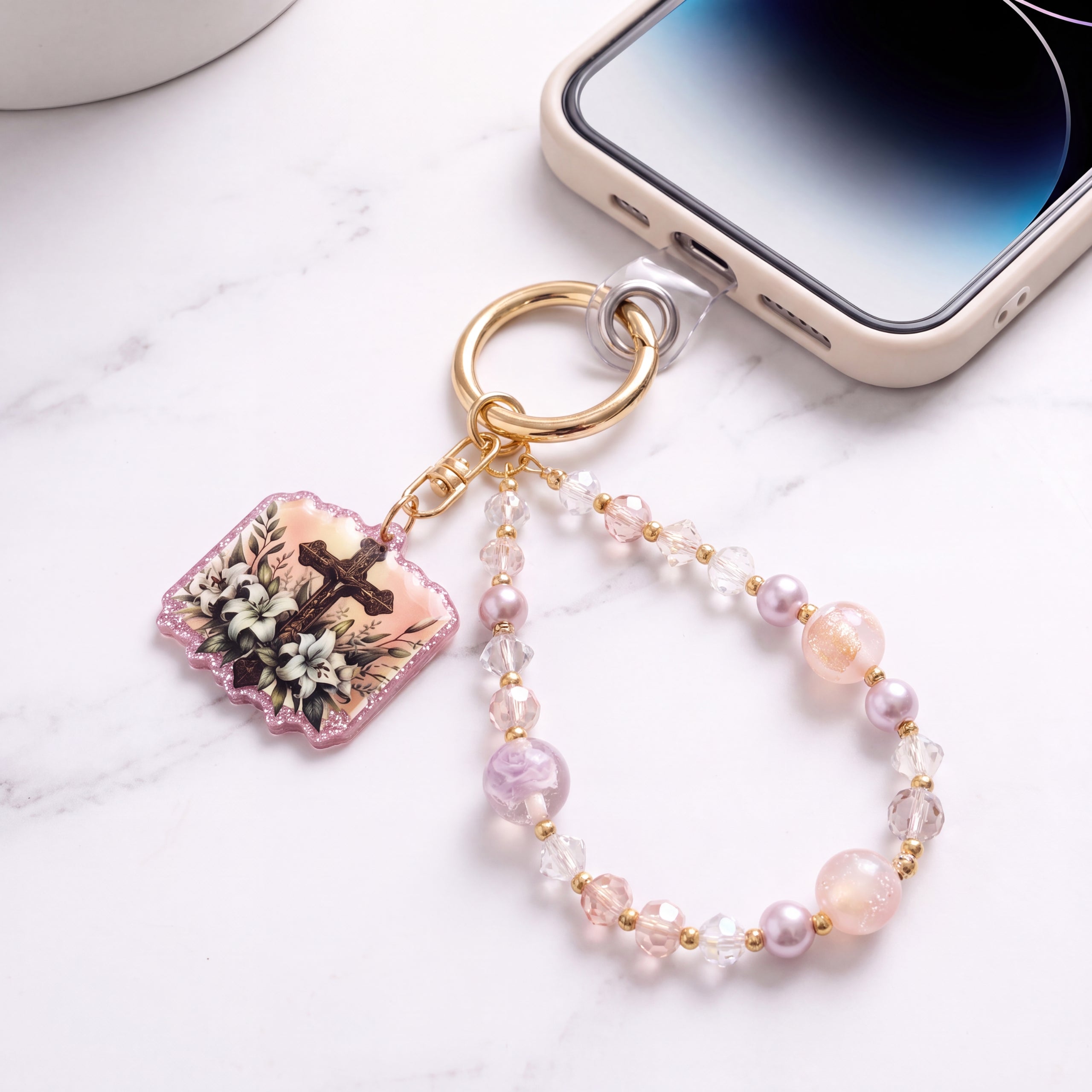 Inspirational Beaded Phone Charm | Phone Tether, Purse Charm & Bag Accessory