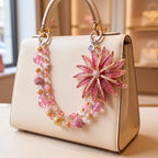 Floral Bag Charm | Flower Purse Charm & Beaded Handbag Accessory
