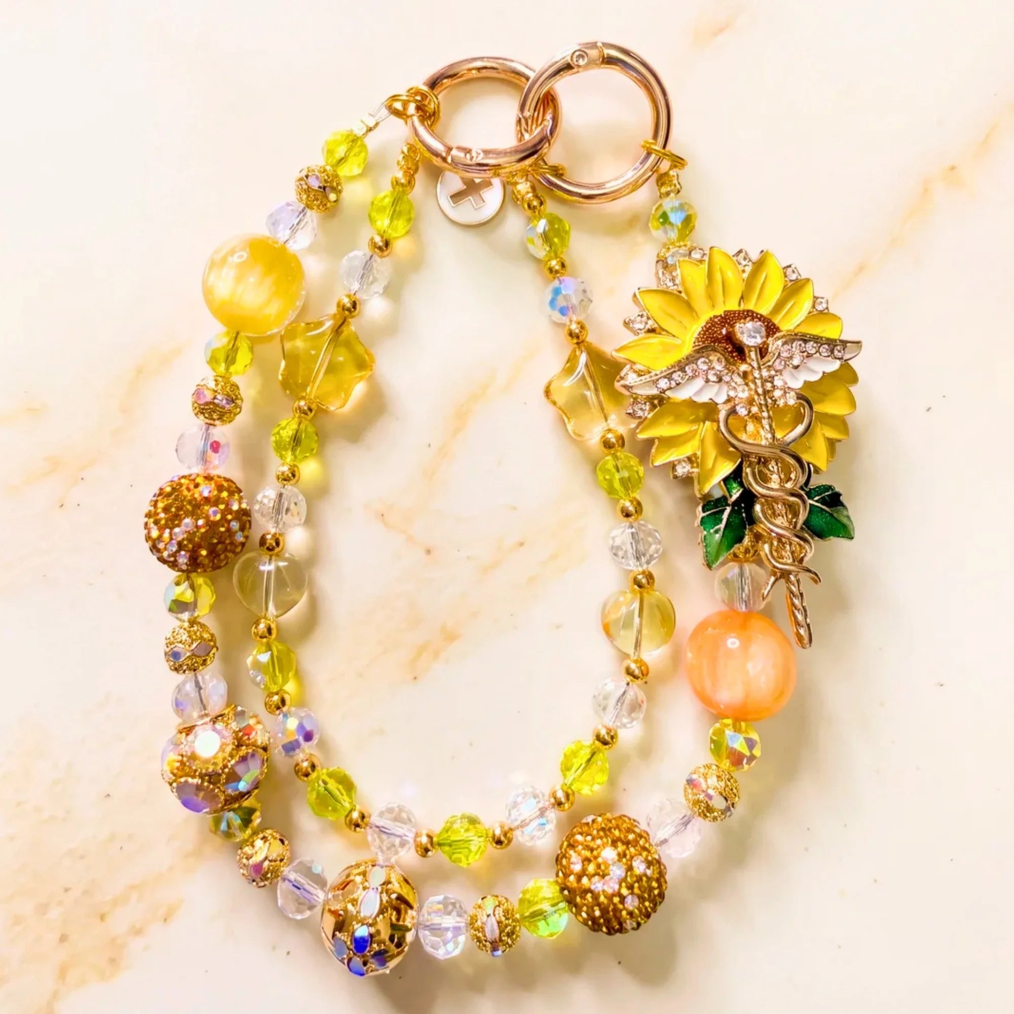 Floral Bag Charm | Flower Purse Charm & Beaded Handbag Accessory