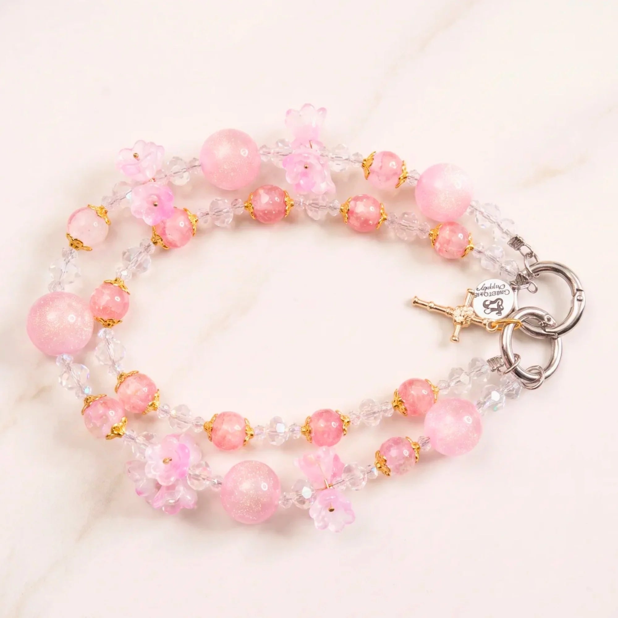Floral Bag Charm | Flower Purse Charm & Beaded Handbag Accessory