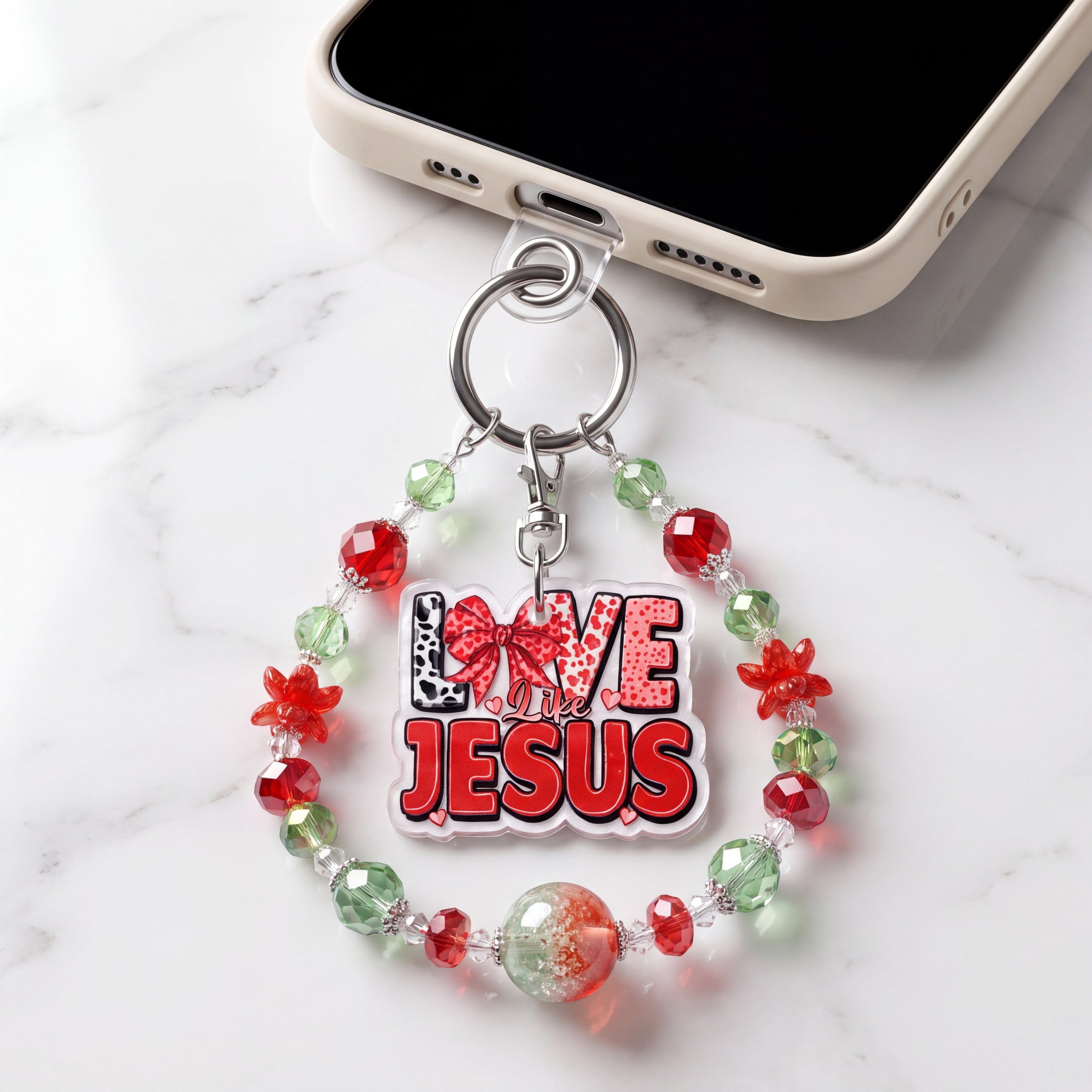Inspirational Beaded Phone Charm | Phone Tether, Purse Charm & Bag Accessory