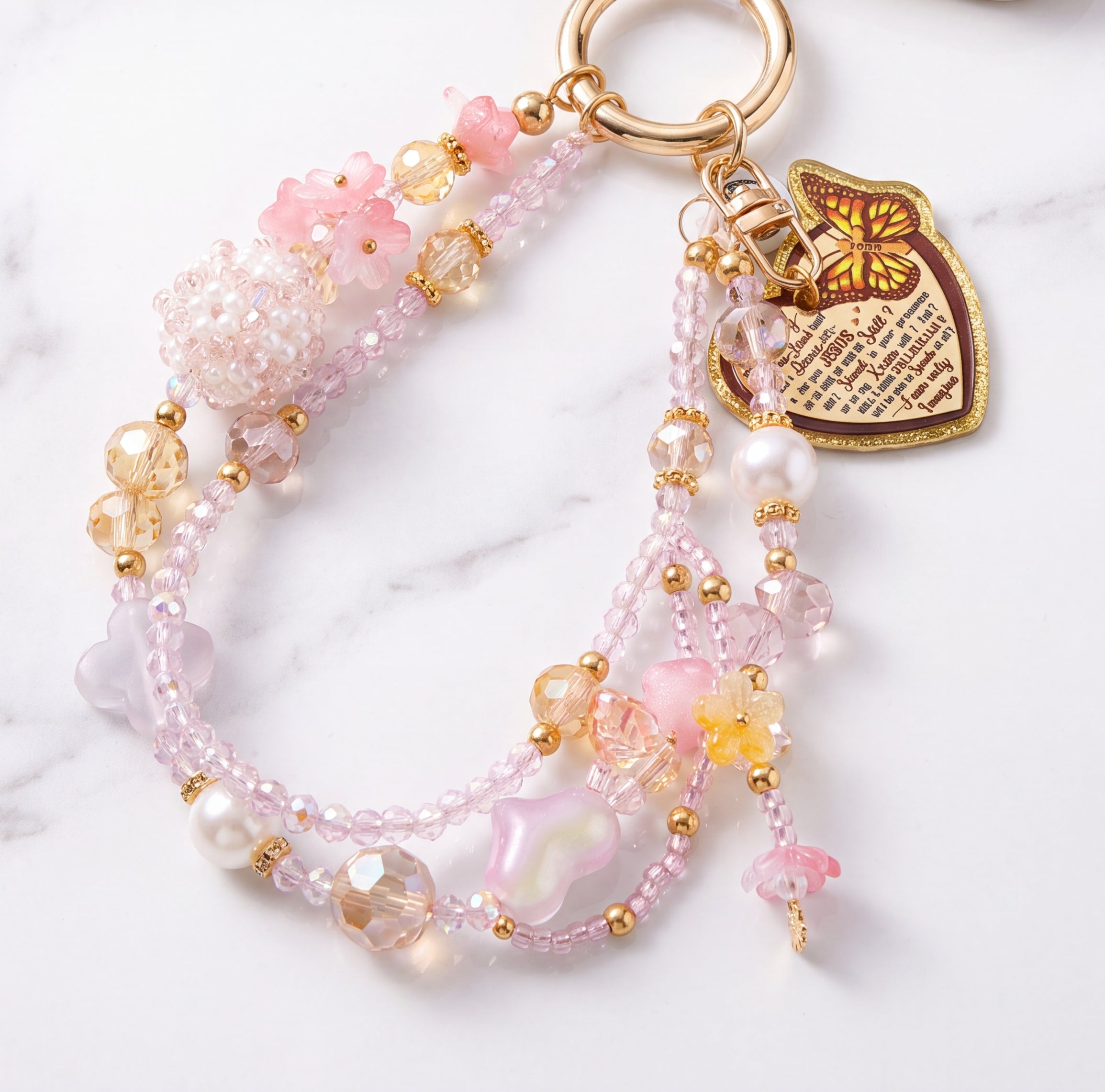 Inspirational Beaded Phone Charm | Phone Tether, Purse Charm & Bag Accessory
