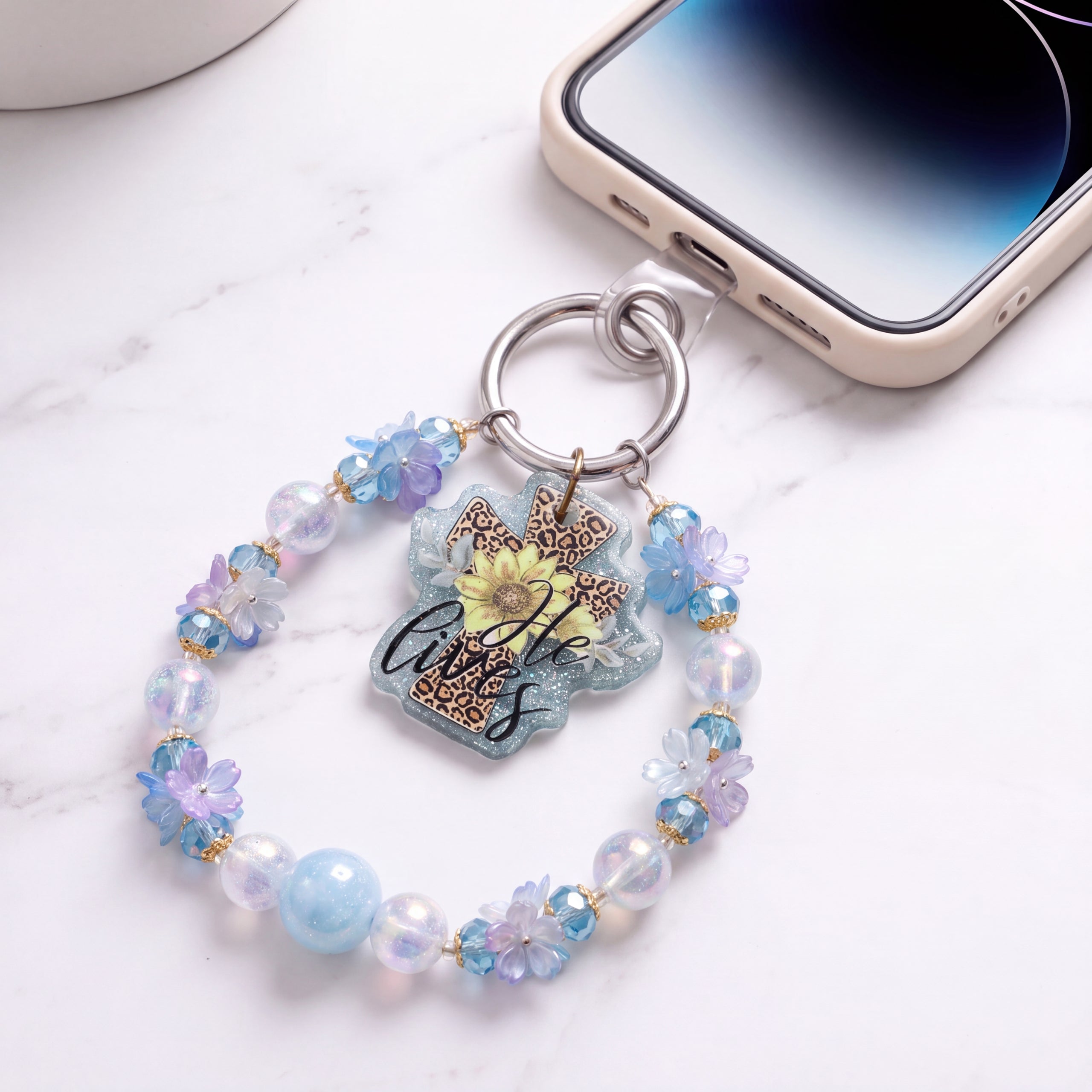 Inspirational Beaded Phone Charm | Phone Tether, Purse Charm & Bag Accessory