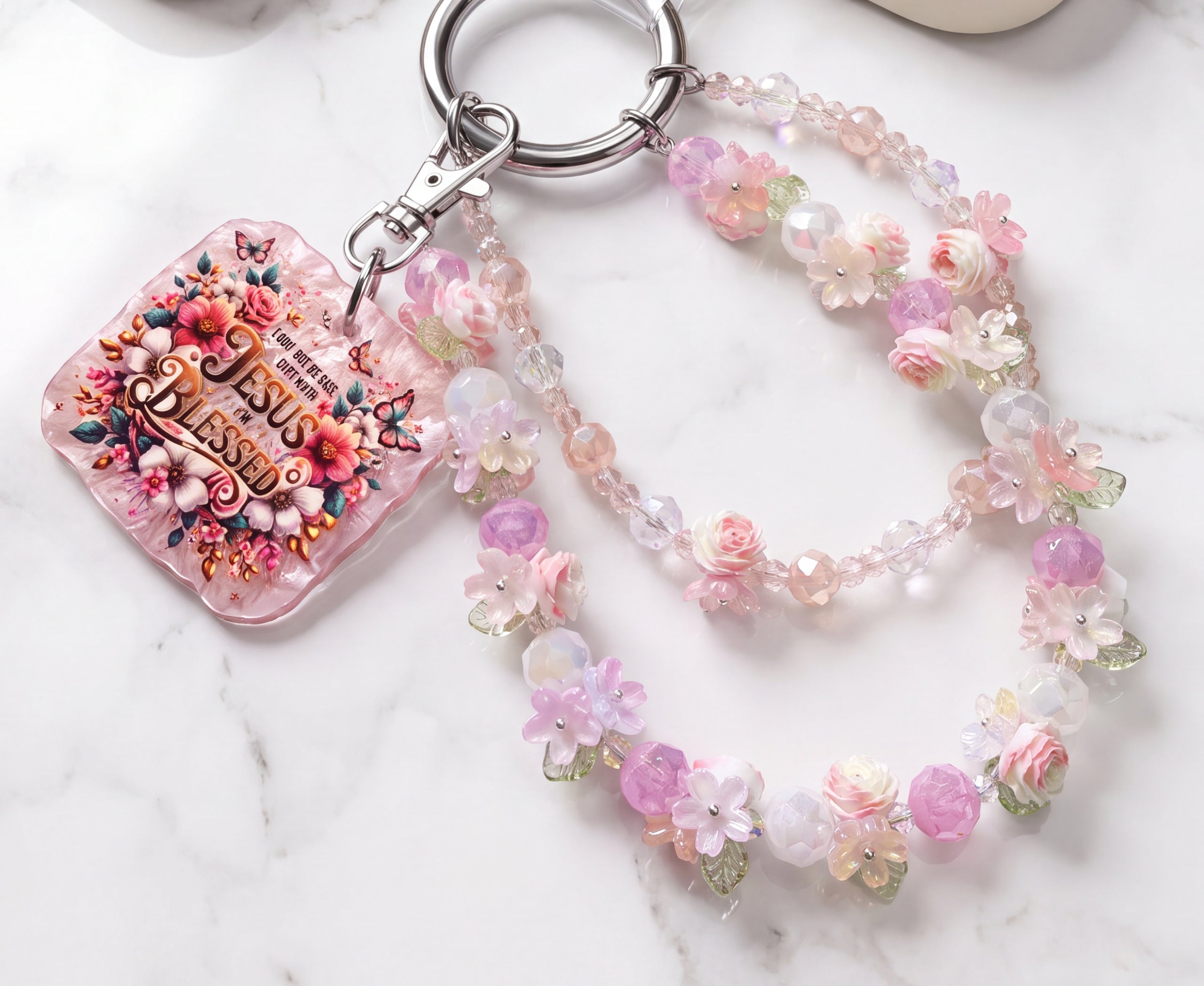 Inspirational Beaded Phone Charm | Phone Tether, Purse Charm & Bag Accessory