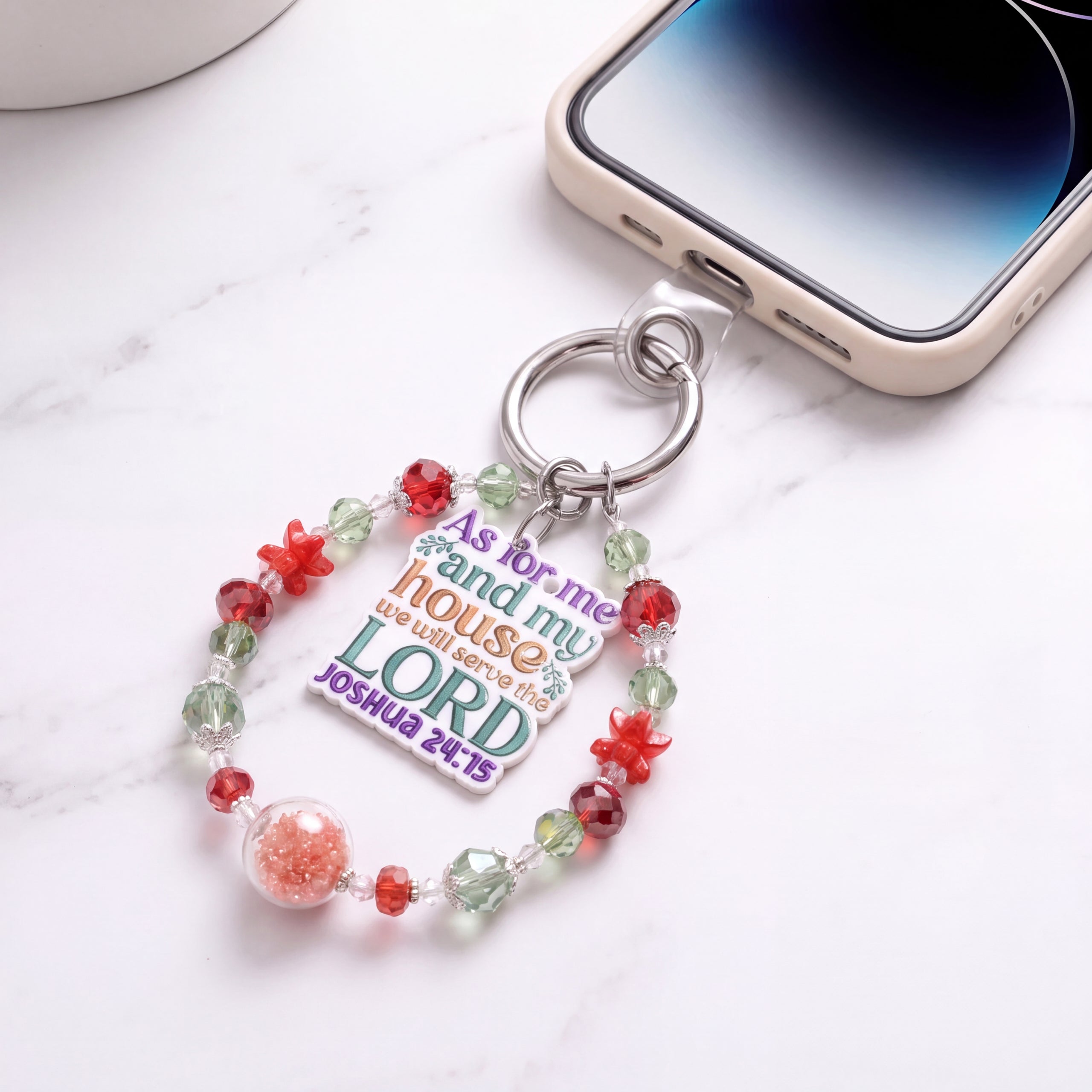 Inspirational Beaded Phone Charm | Phone Tether, Purse Charm & Bag Accessory