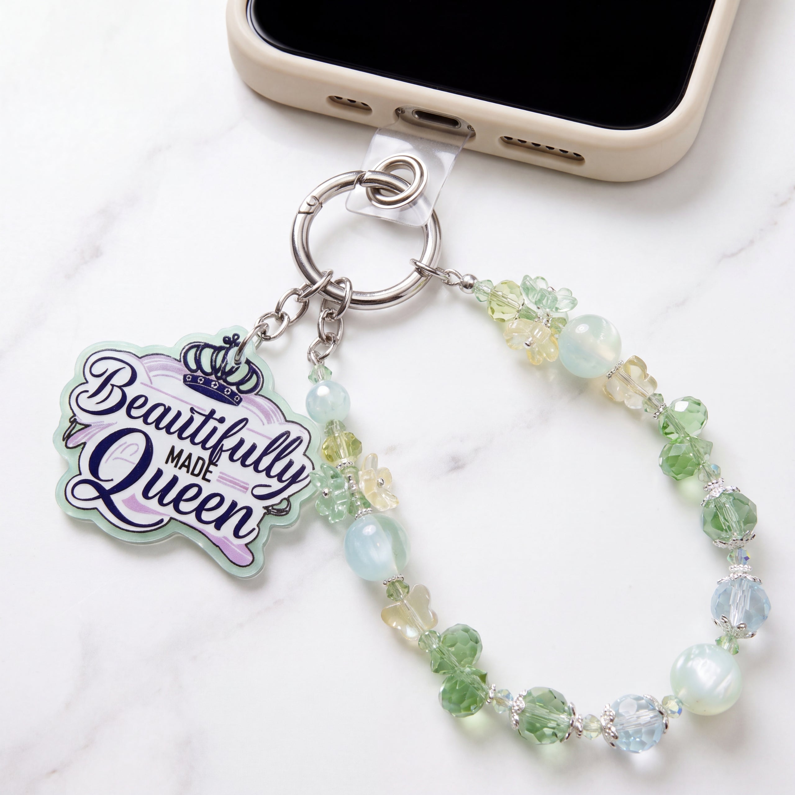 Inspirational Beaded Phone Charm | Phone Tether, Purse Charm & Bag Accessory