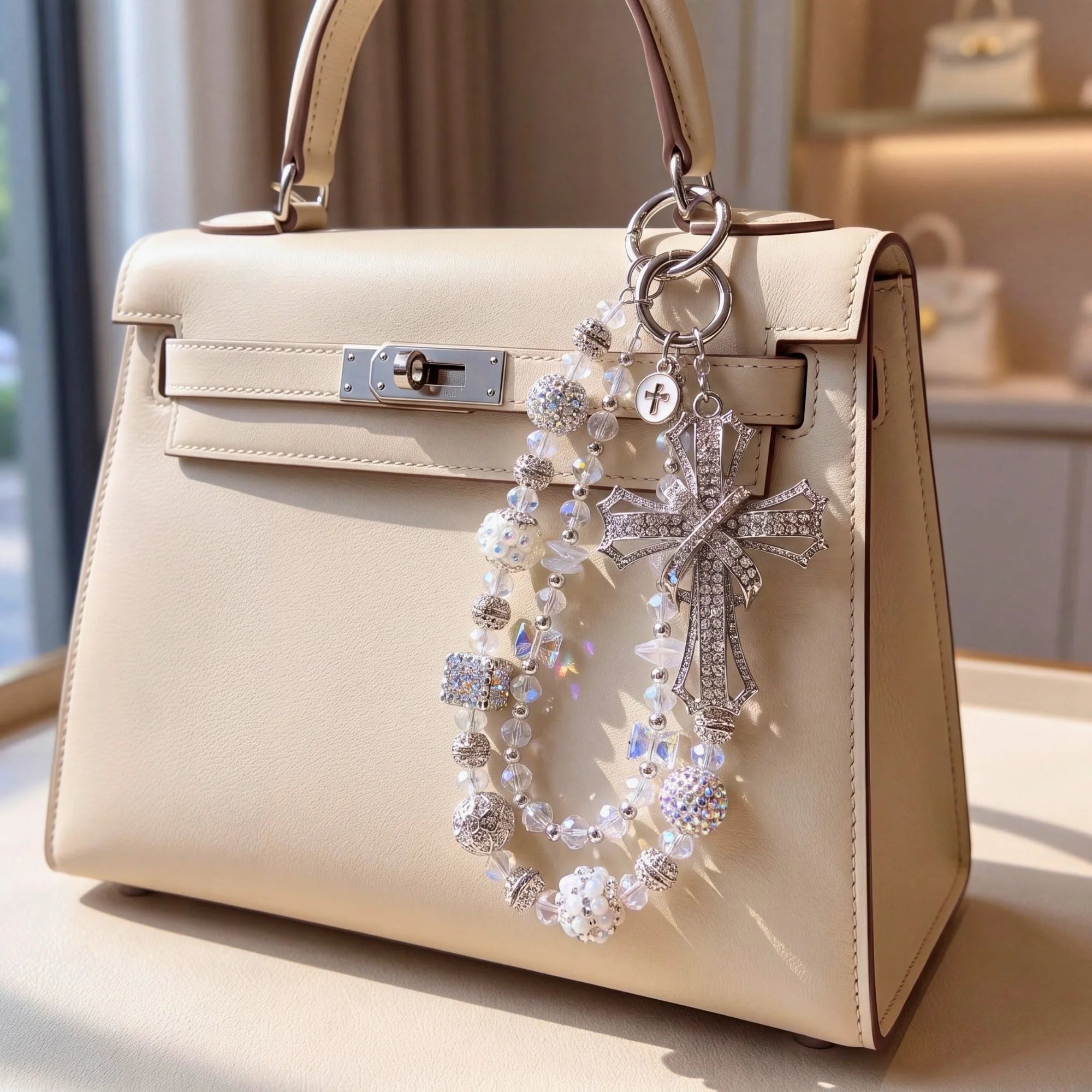 Christian Bag Charm | Faith Purse Charm & Beaded Handbag Accessory