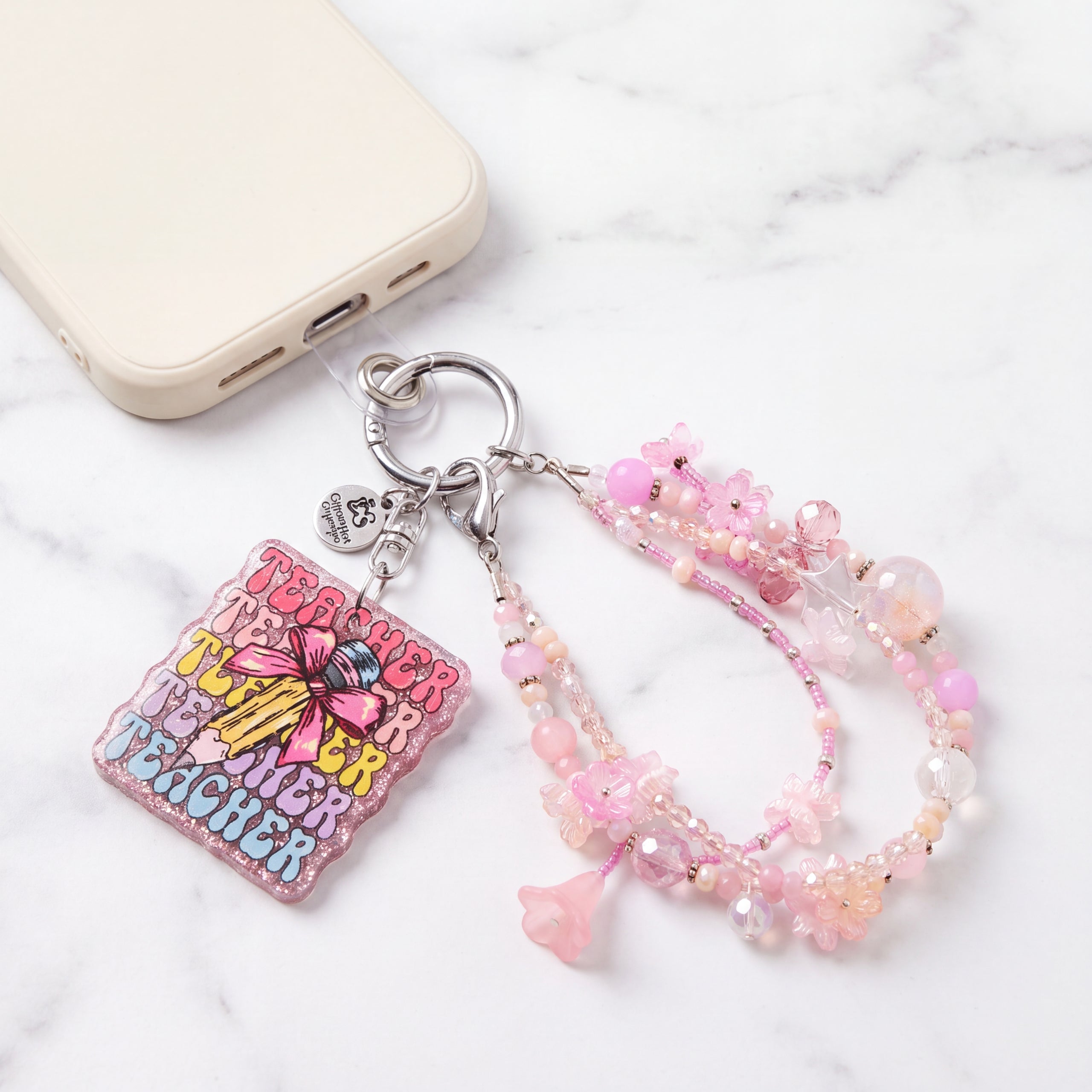 Inspirational Beaded Phone Charm | Phone Tether, Purse Charm & Bag Accessory