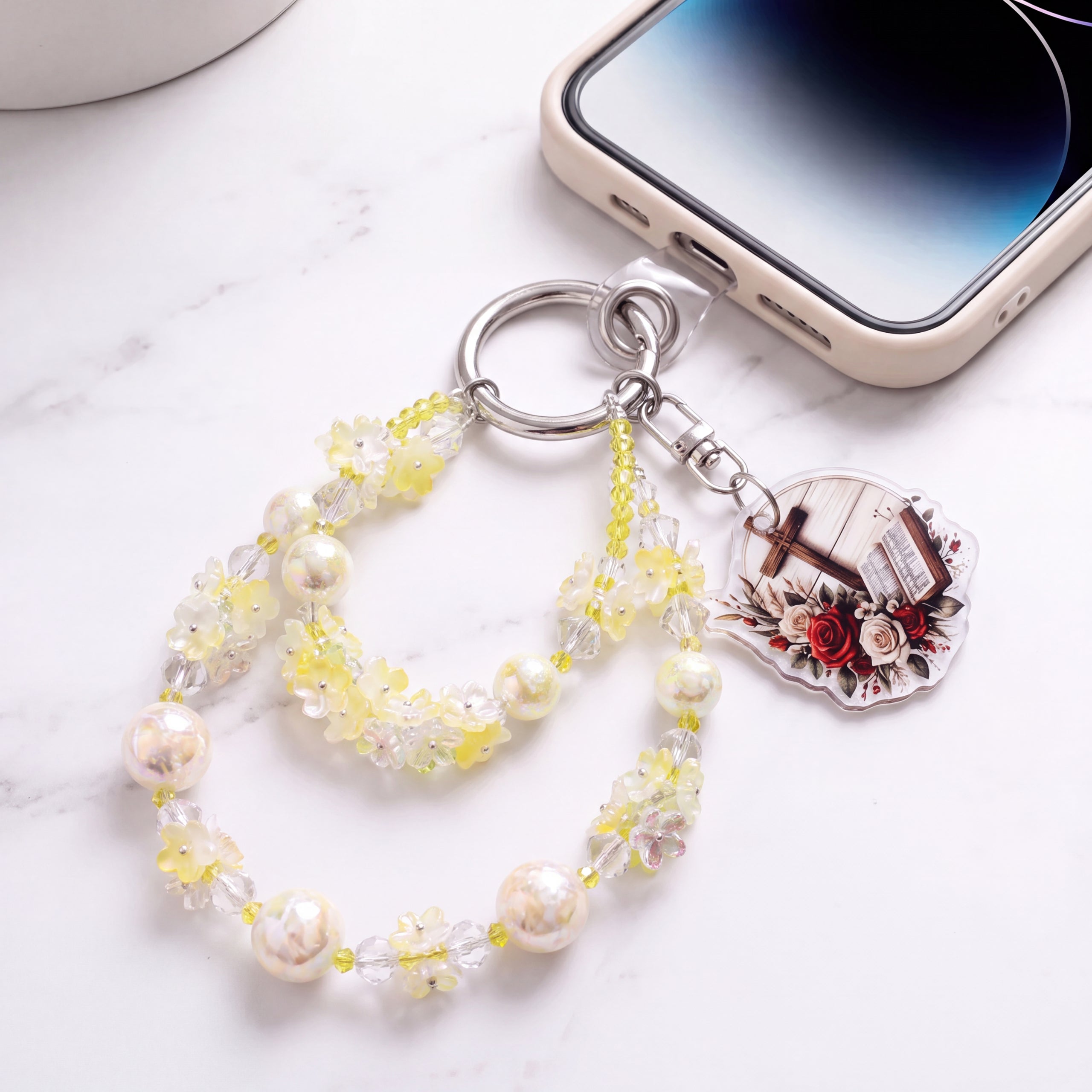 Inspirational Beaded Phone Charm | Phone Tether, Purse Charm & Bag Accessory