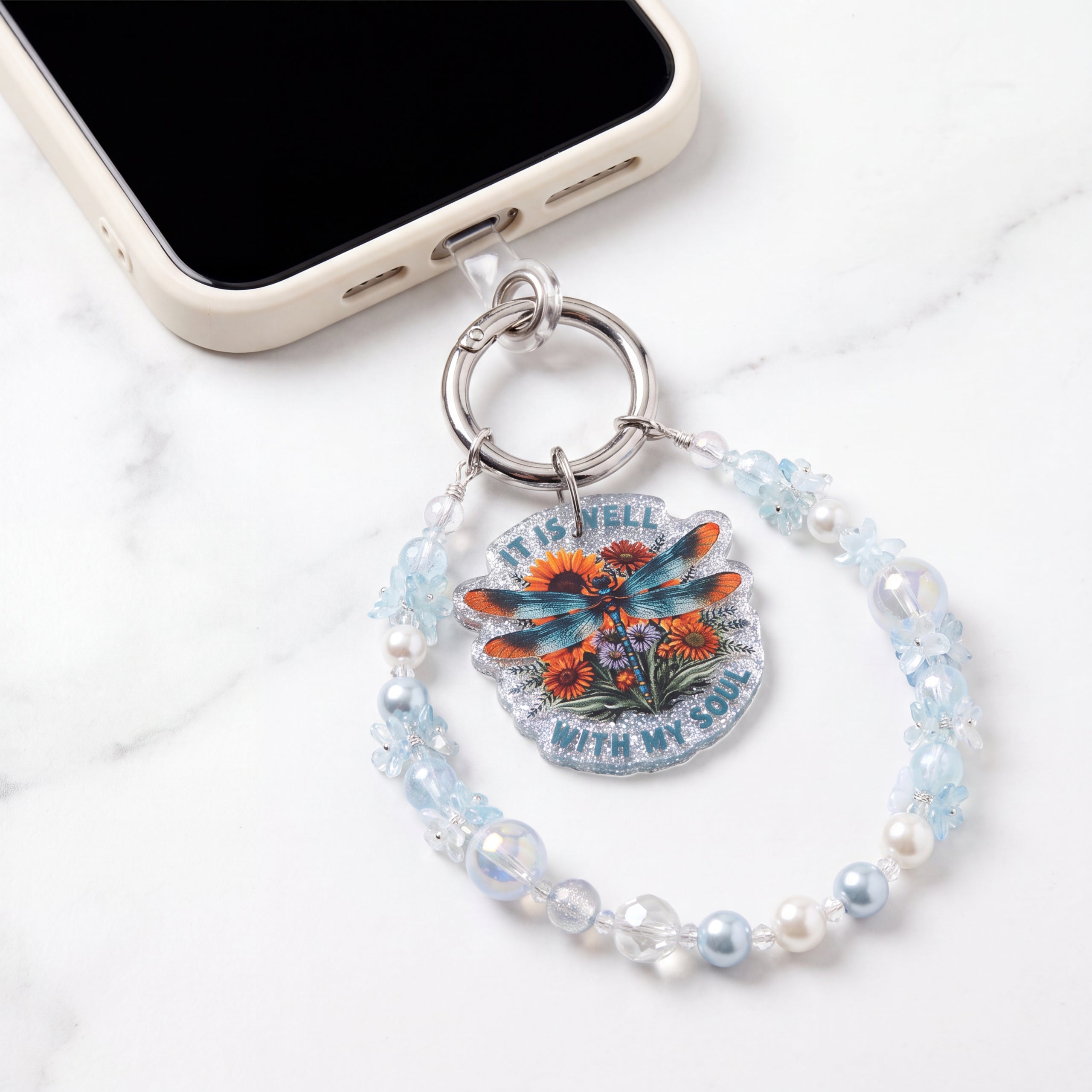Inspirational Beaded Phone Charm | Phone Tether, Purse Charm & Bag Accessory