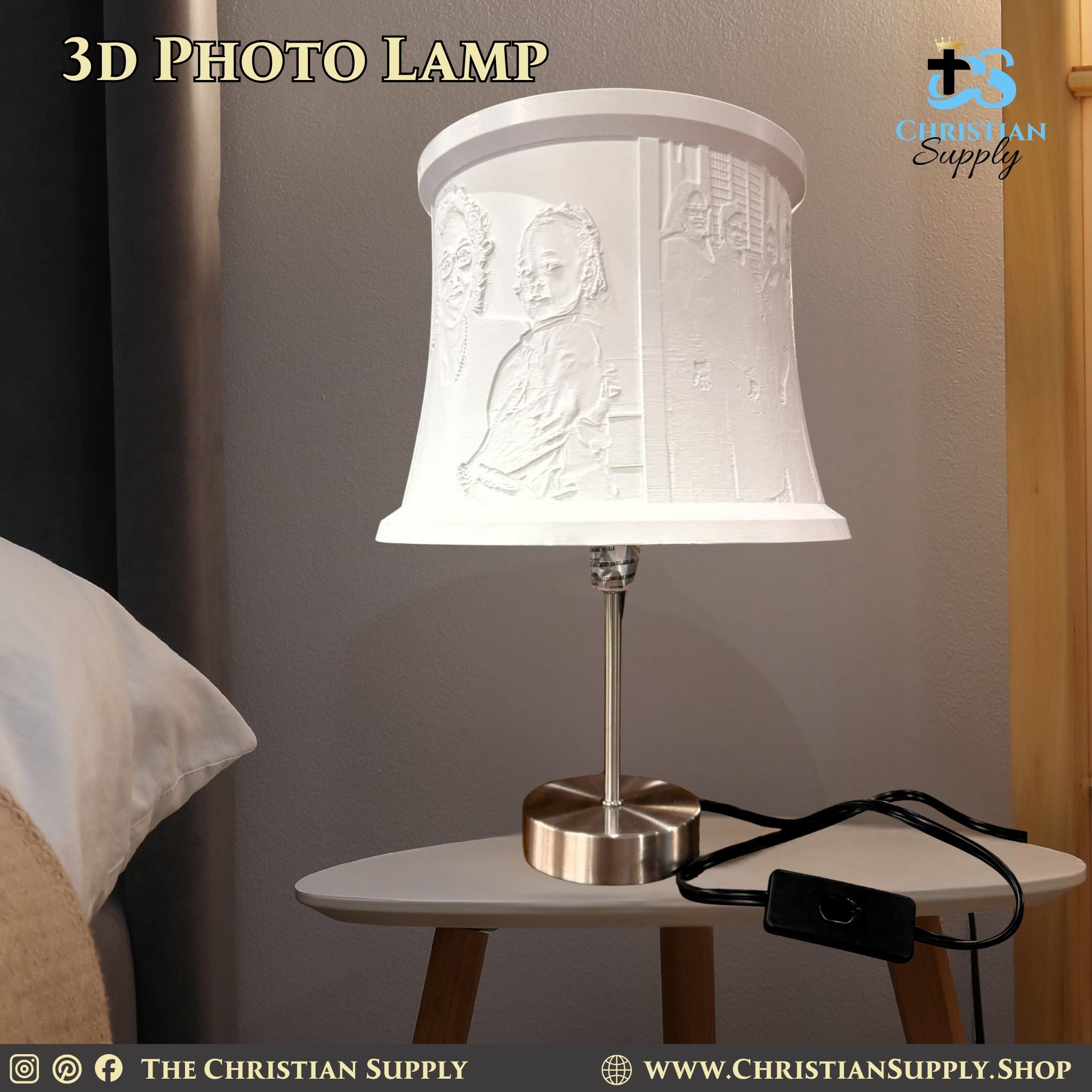 Custom 3D Lamp Shade | Personalized LED Table Lamp | Custom Photo, Logo & Name Lamp