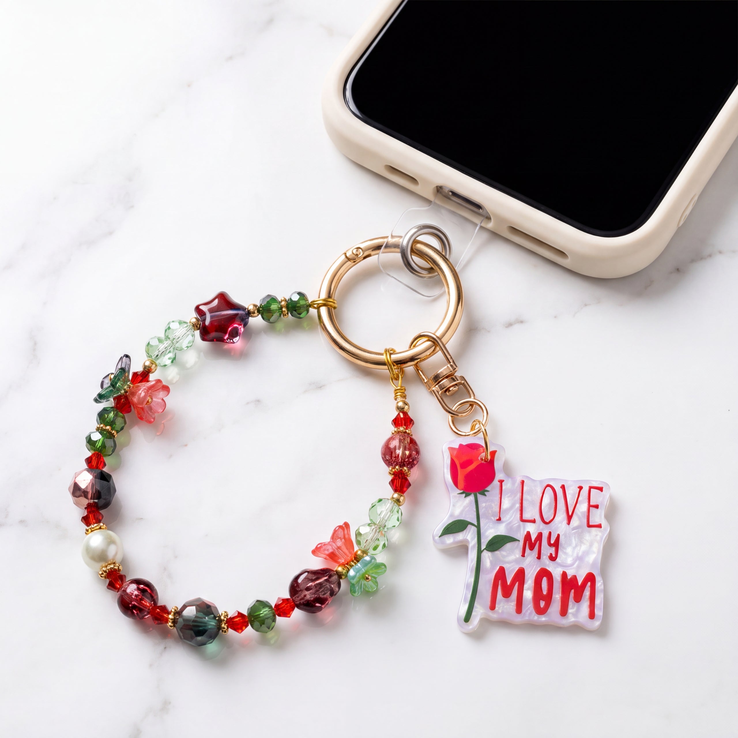 Inspirational Beaded Phone Charm | Phone Tether, Purse Charm & Bag Accessory