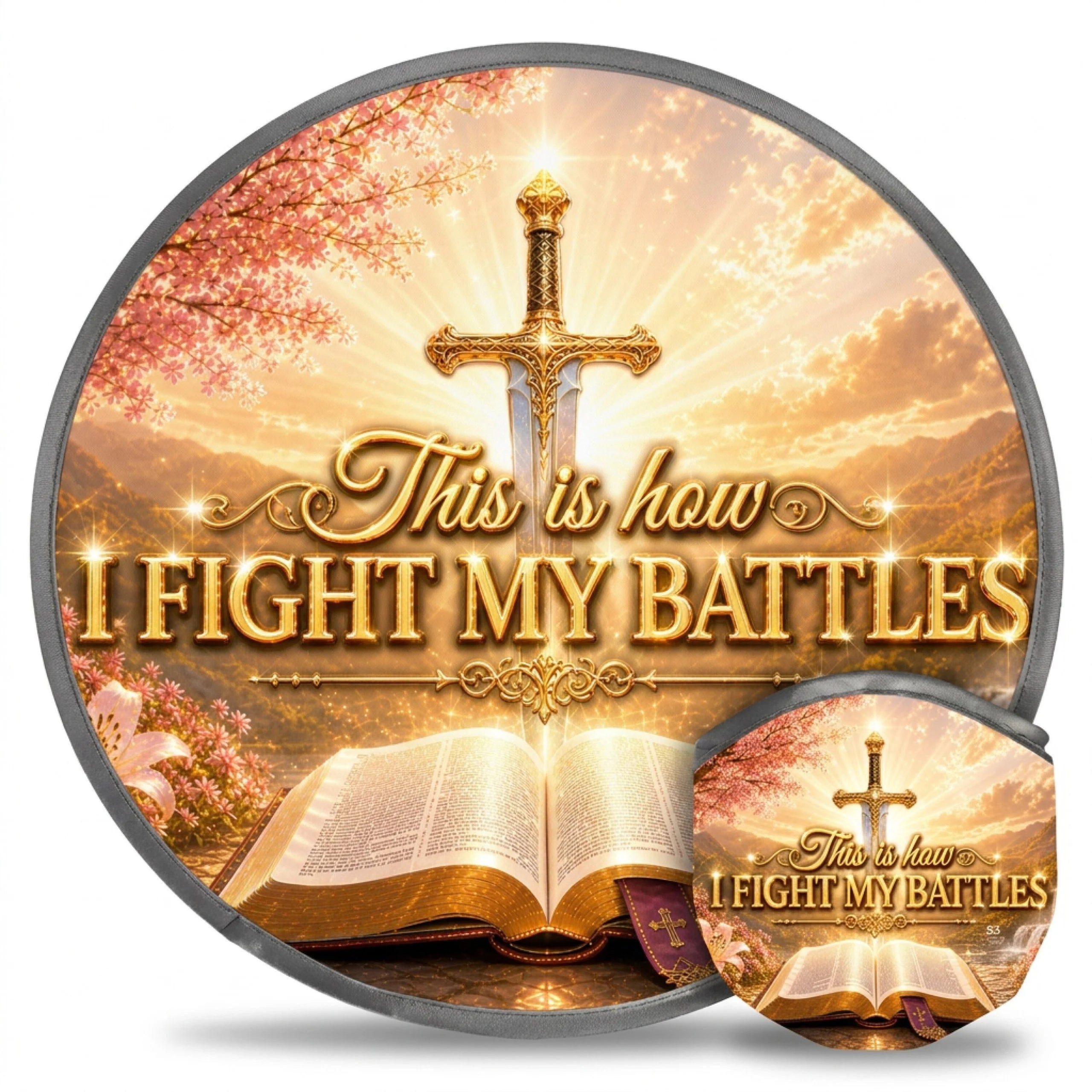 Christian Foldable Fan with Matching Pouch | Inspirational Faith Gift