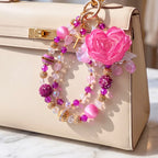 Floral Bag Charm | Flower Purse Charm & Beaded Handbag Accessory