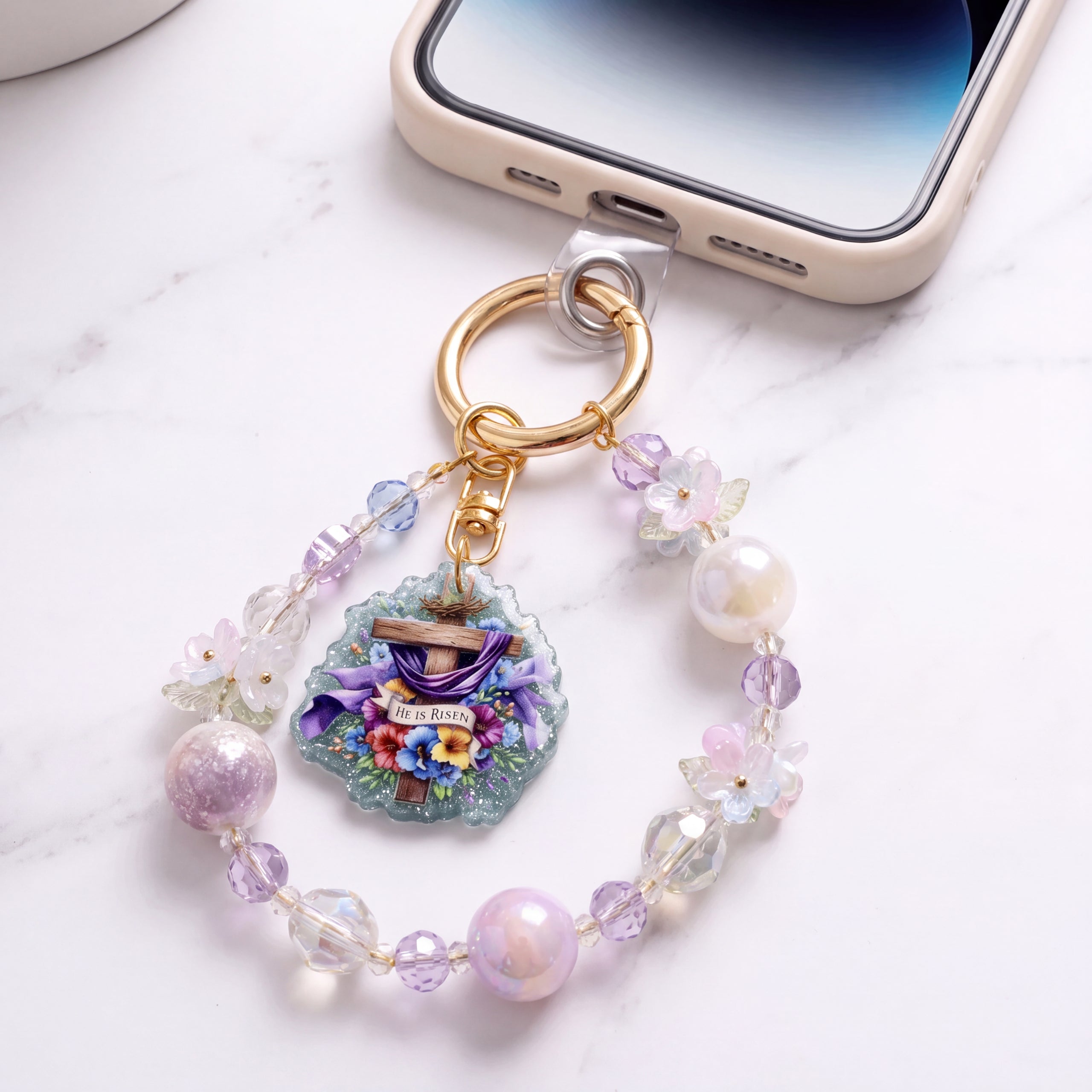 Inspirational Beaded Phone Charm | Phone Tether, Purse Charm & Bag Accessory