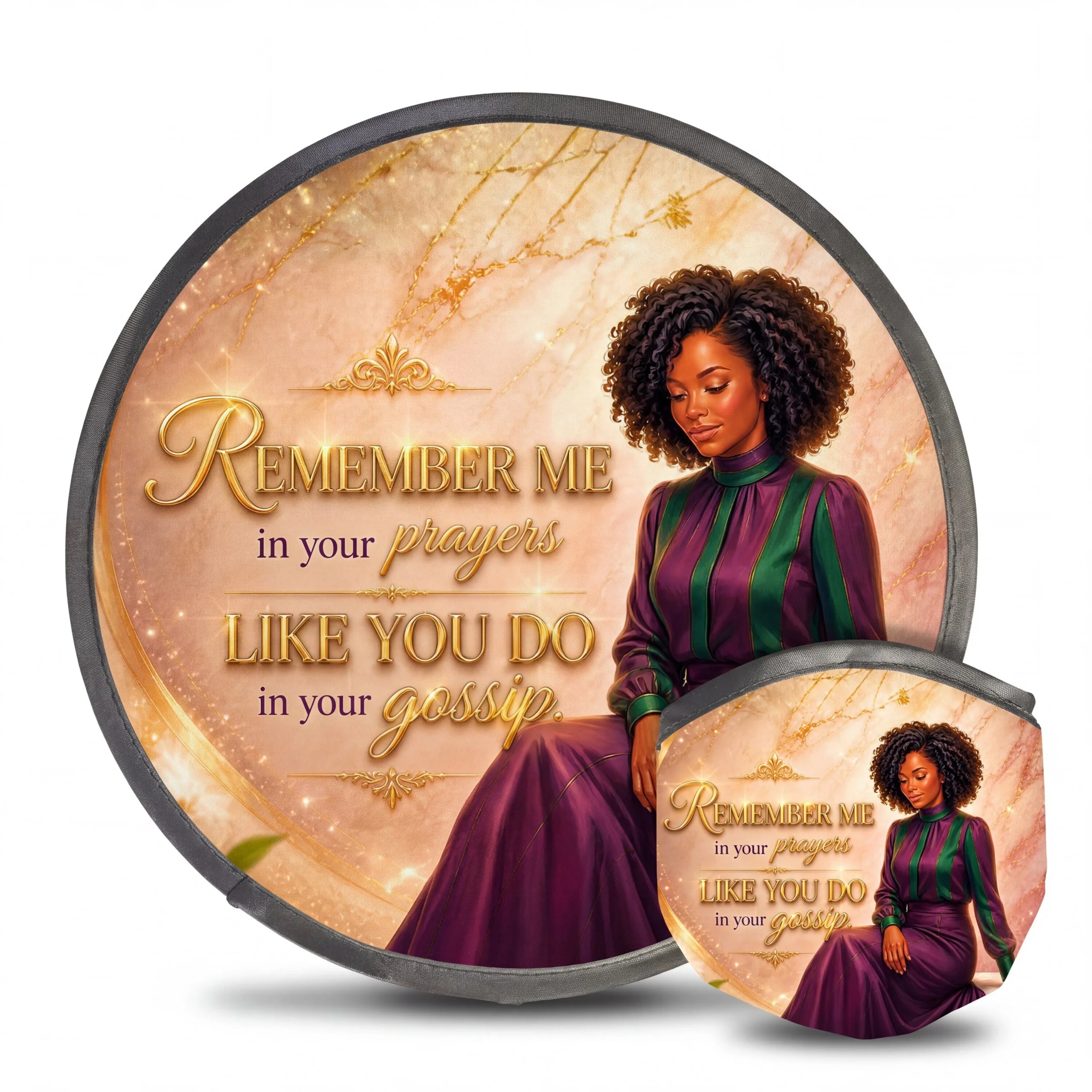 Christian Foldable Fan with Matching Pouch | Inspirational Faith Gift