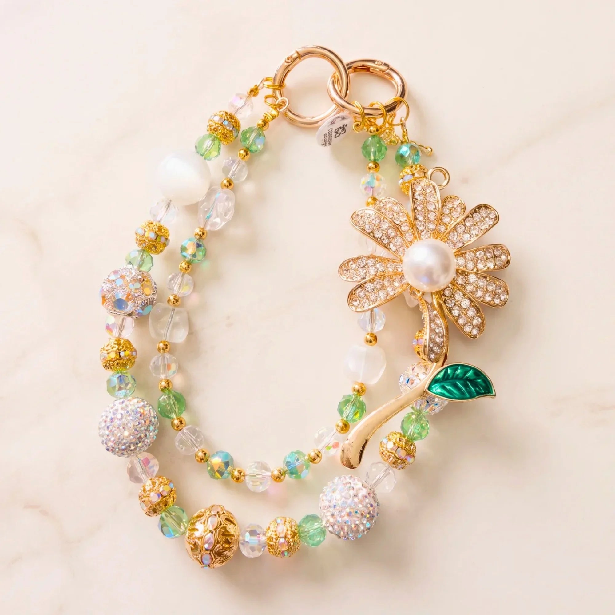 Floral Bag Charm | Flower Purse Charm & Beaded Handbag Accessory