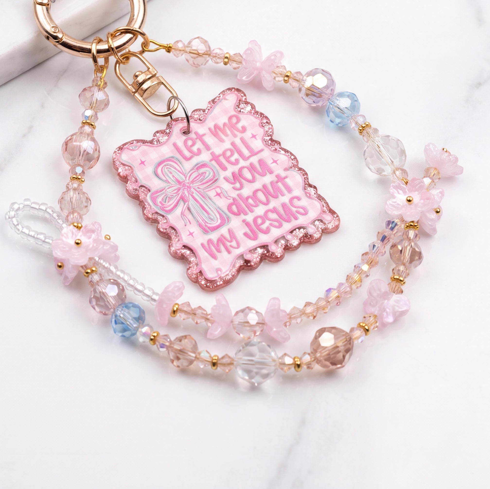 Inspirational Beaded Phone Charm | Phone Tether, Purse Charm & Bag Accessory