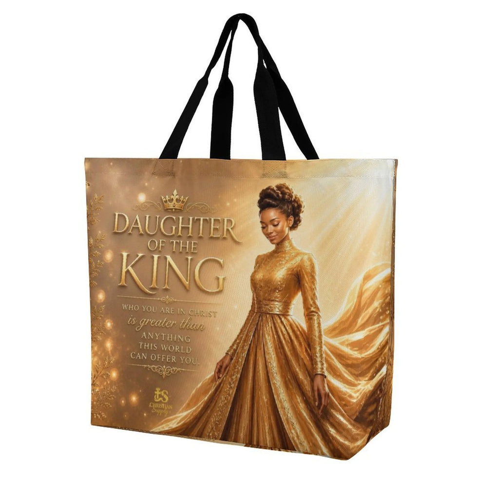 Tote Bag - Daughter of the King| Christian Inspirational Faith Shoulder Bag | Reusable Shopping Bag | Christian Gift for Women
