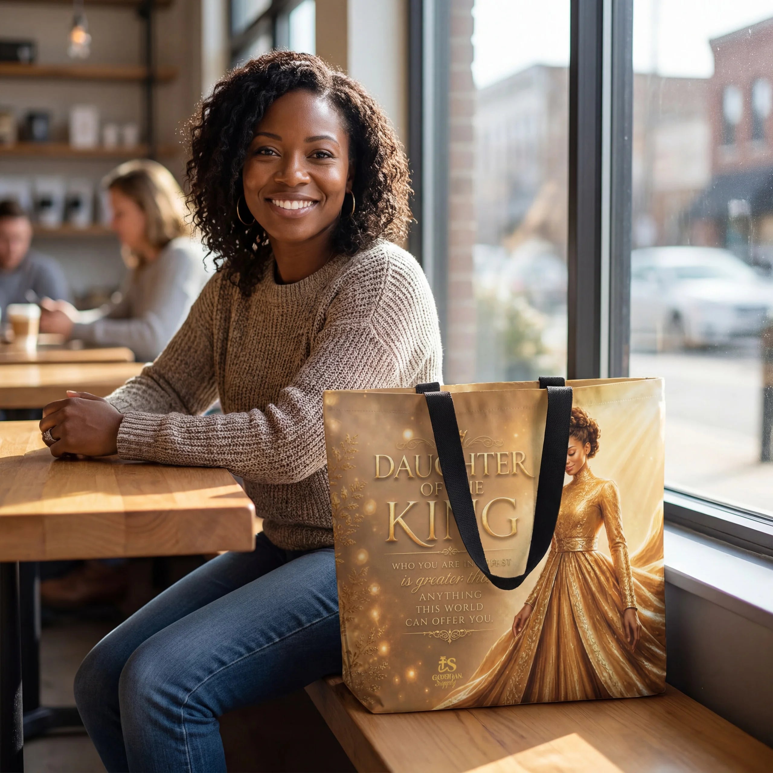 Tote Bag - Daughter of the King| Christian Inspirational Faith Shoulder Bag | Reusable Shopping Bag | Christian Gift for Women