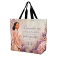 Tote Bag - Remember Me in Your Prayers, Flowers| Christian Inspirational Faith Shoulder Bag | Reusable Shopping Bag | Christian Gift for Women