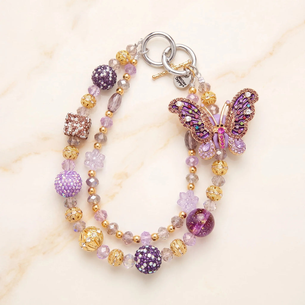 Butterfly & Nature Bag Charm | Butterfly Purse Charm & Beaded Handbag Accessory