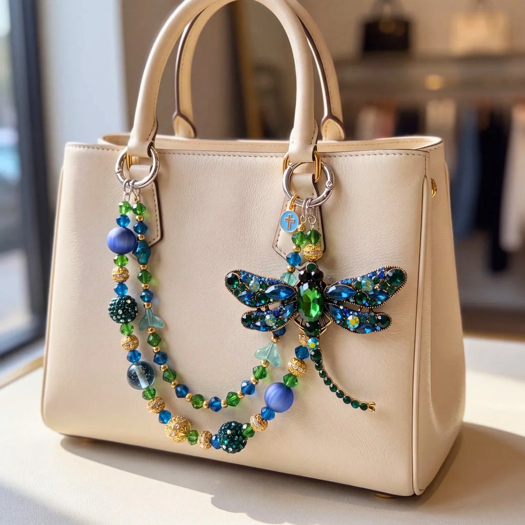 Butterfly & Nature Bag Charm | Butterfly Purse Charm & Beaded Handbag Accessory