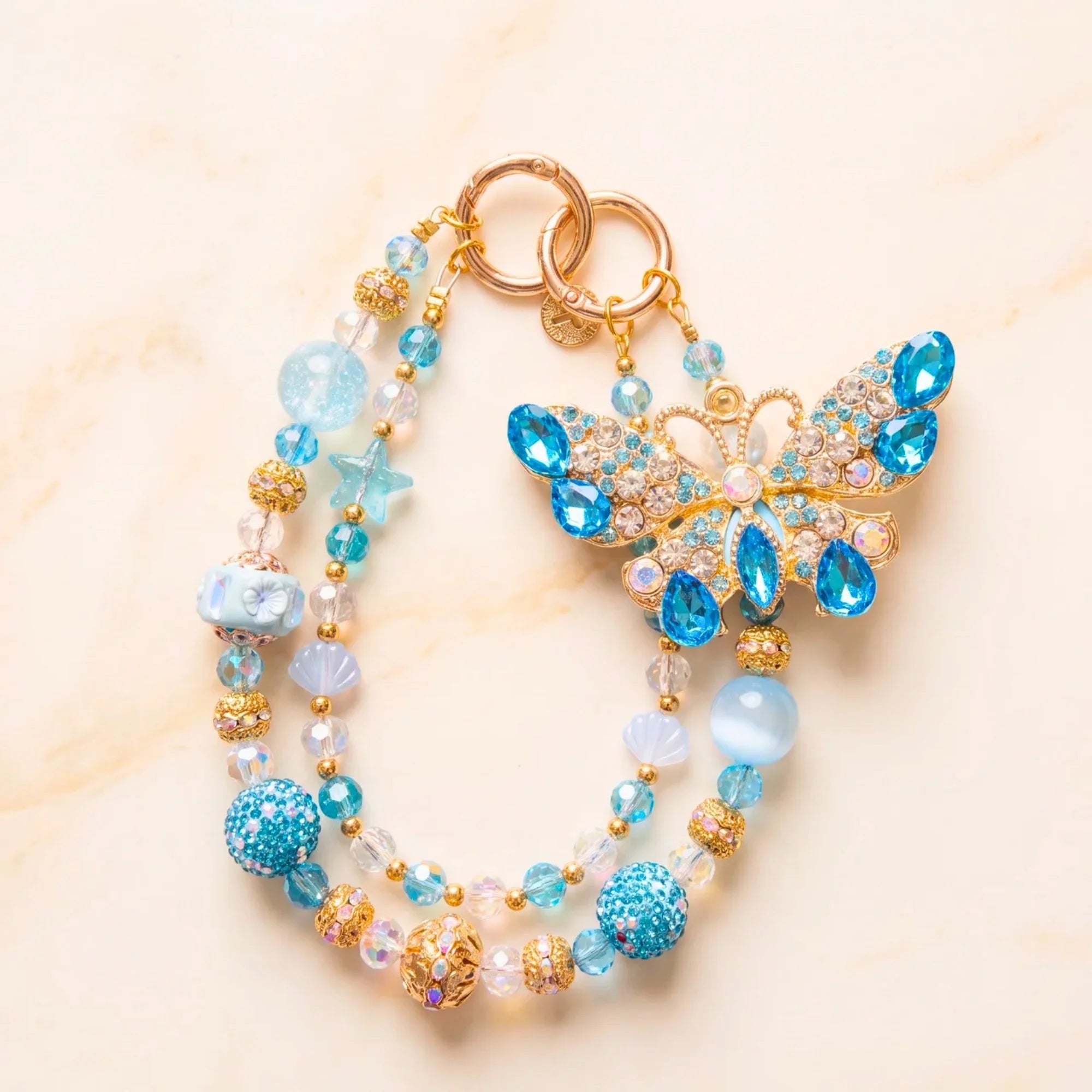 Butterfly & Nature Bag Charm | Butterfly Purse Charm & Beaded Handbag Accessory