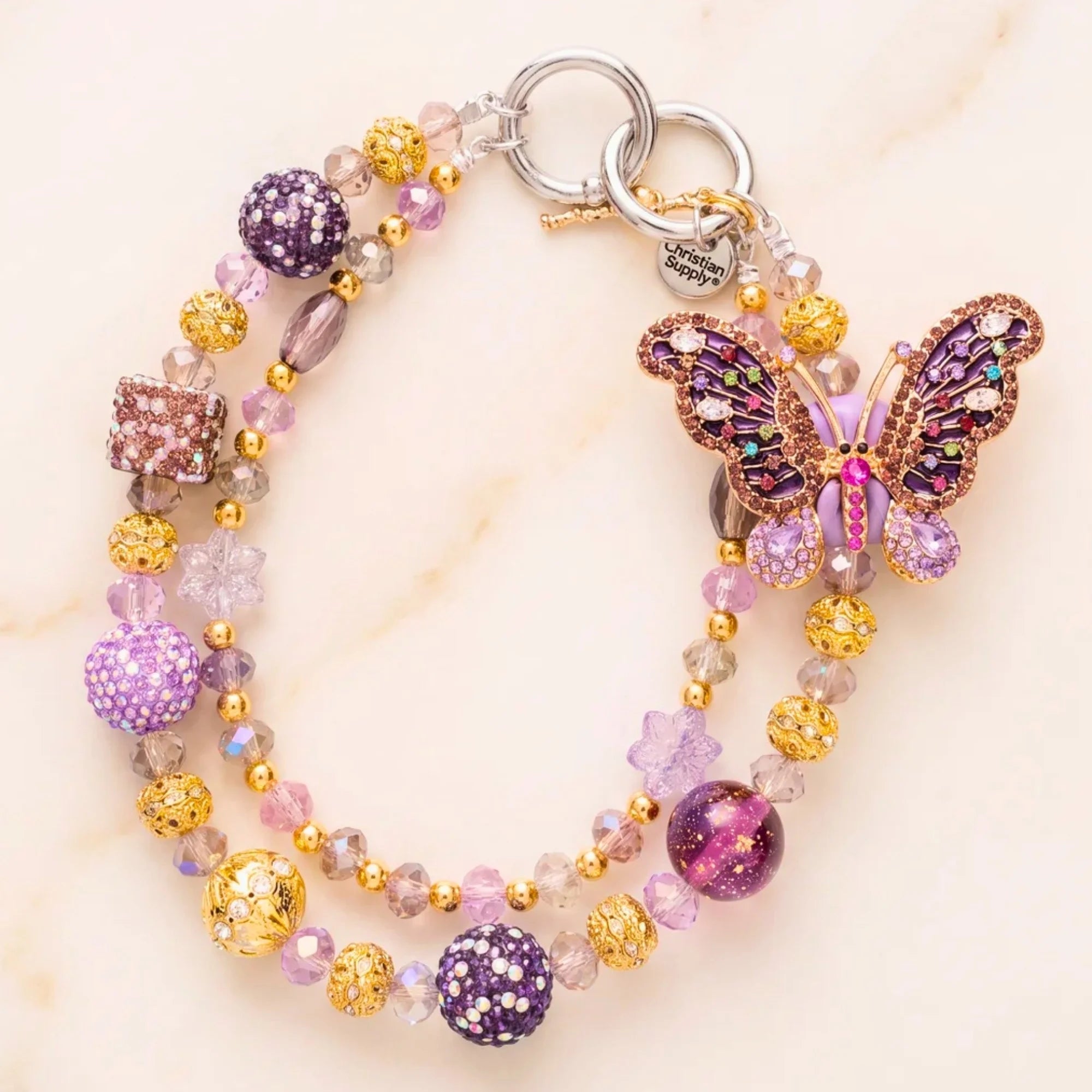 Butterfly & Nature Bag Charm | Butterfly Purse Charm & Beaded Handbag Accessory