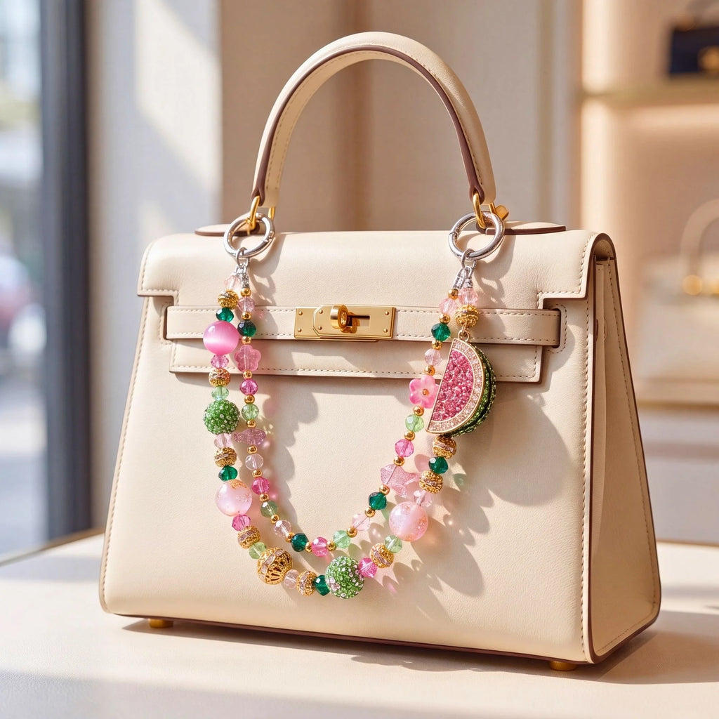 Butterfly & Nature Bag Charm | Butterfly Purse Charm & Beaded Handbag Accessory