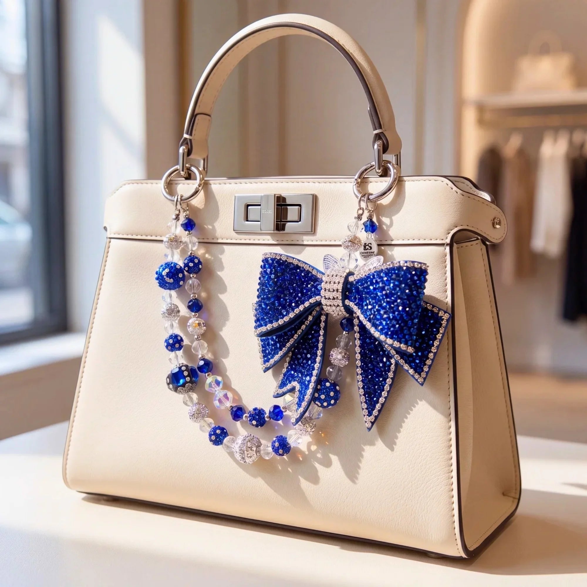 Butterfly & Nature Bag Charm | Butterfly Purse Charm & Beaded Handbag Accessory