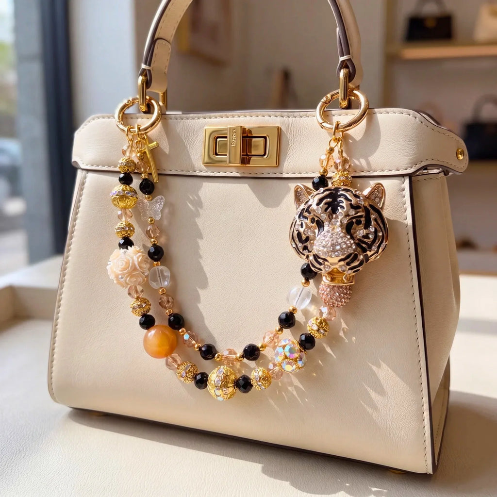 Butterfly & Nature Bag Charm | Butterfly Purse Charm & Beaded Handbag Accessory