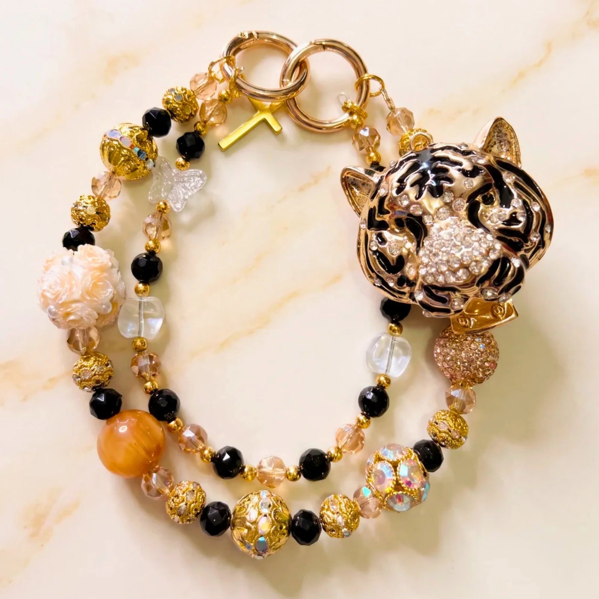 Butterfly & Nature Bag Charm | Butterfly Purse Charm & Beaded Handbag Accessory