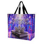 Tote Bag - Crowned in Purpose | Christian Inspirational Faith Shoulder Bag | Reusable Shopping Bag | Christian Gift for Women