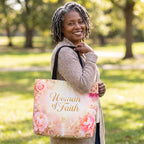Tote Bag - Woman of Faith| Christian Inspirational Faith Shoulder Bag | Reusable Shopping Bag | Christian Gift for Women