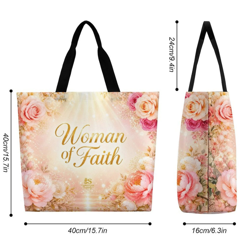 Tote Bag - Woman of Faith| Christian Inspirational Faith Shoulder Bag | Reusable Shopping Bag | Christian Gift for Women
