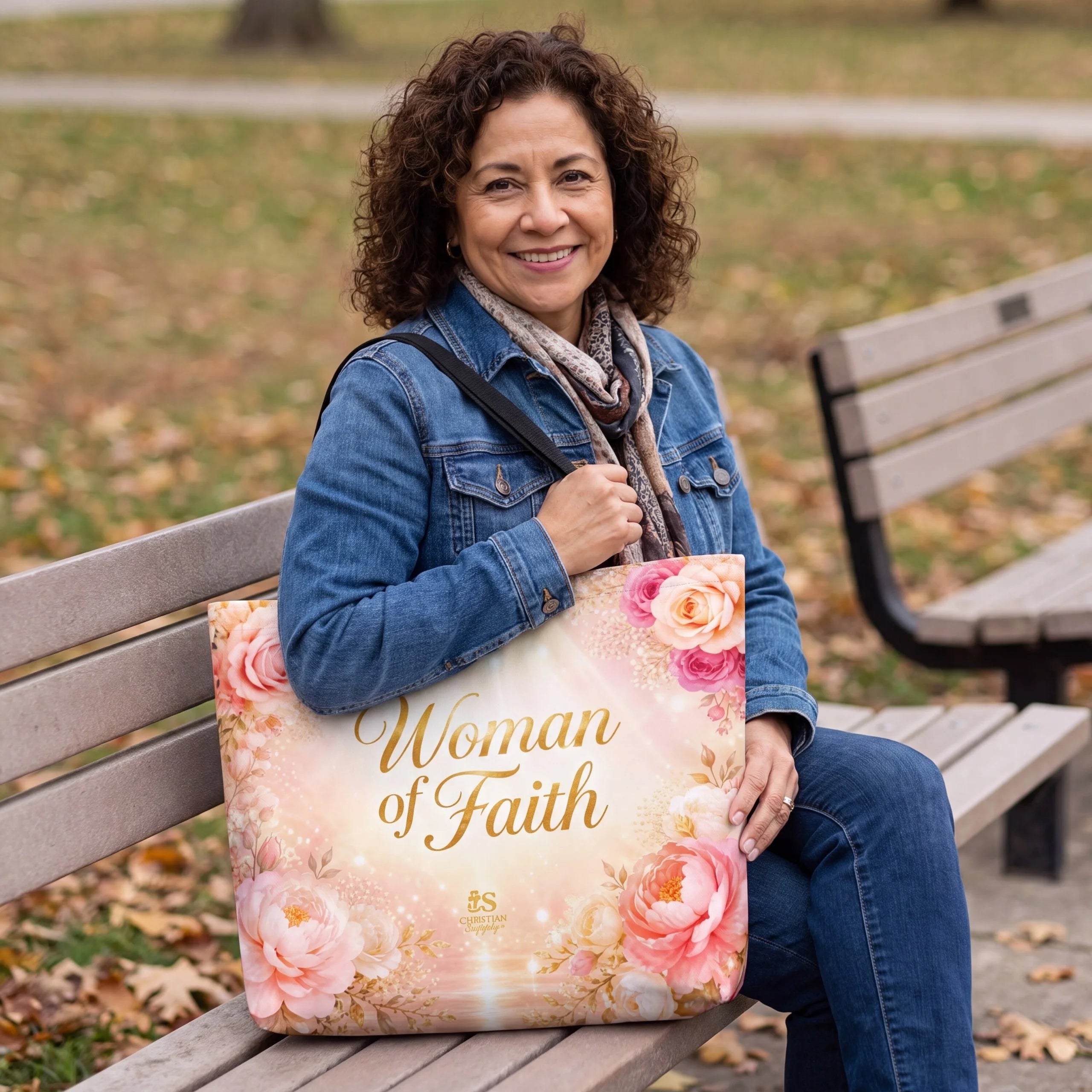 Tote Bag - Woman of Faith| Christian Inspirational Faith Shoulder Bag | Reusable Shopping Bag | Christian Gift for Women
