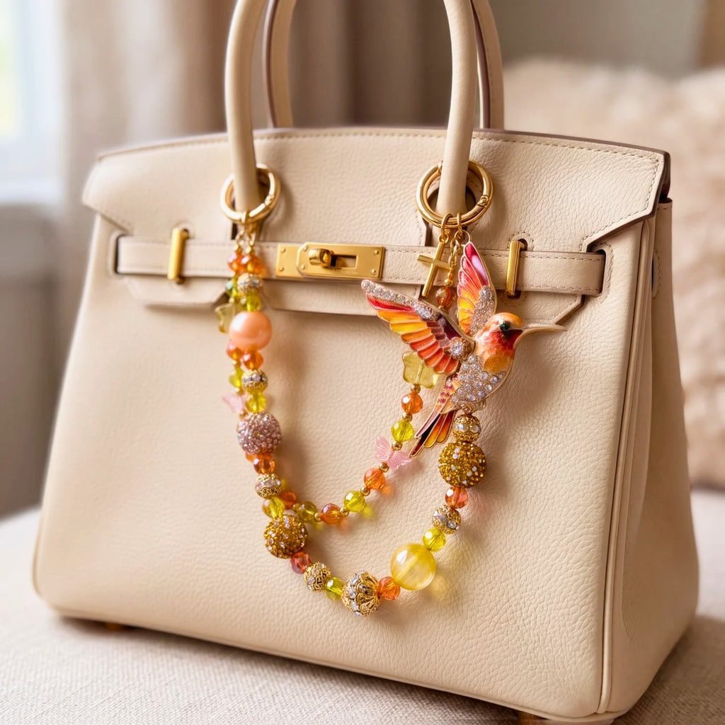 Butterfly & Nature Bag Charm | Butterfly Purse Charm & Beaded Handbag Accessory