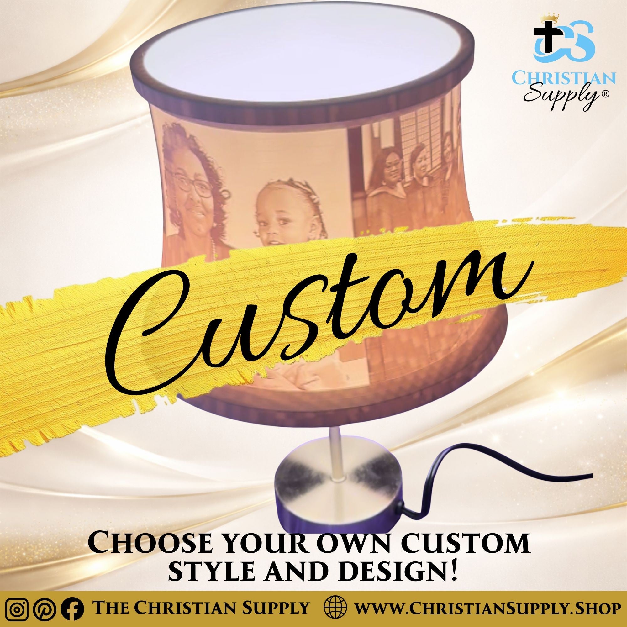 Custom 3D Lamp Shade | Personalized LED Table Lamp | Custom Photo, Logo & Name Lamp