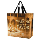 Tote Bag - Walking in Favor| Christian Inspirational Faith Shoulder Bag | Reusable Shopping Bag | Christian Gift for Women